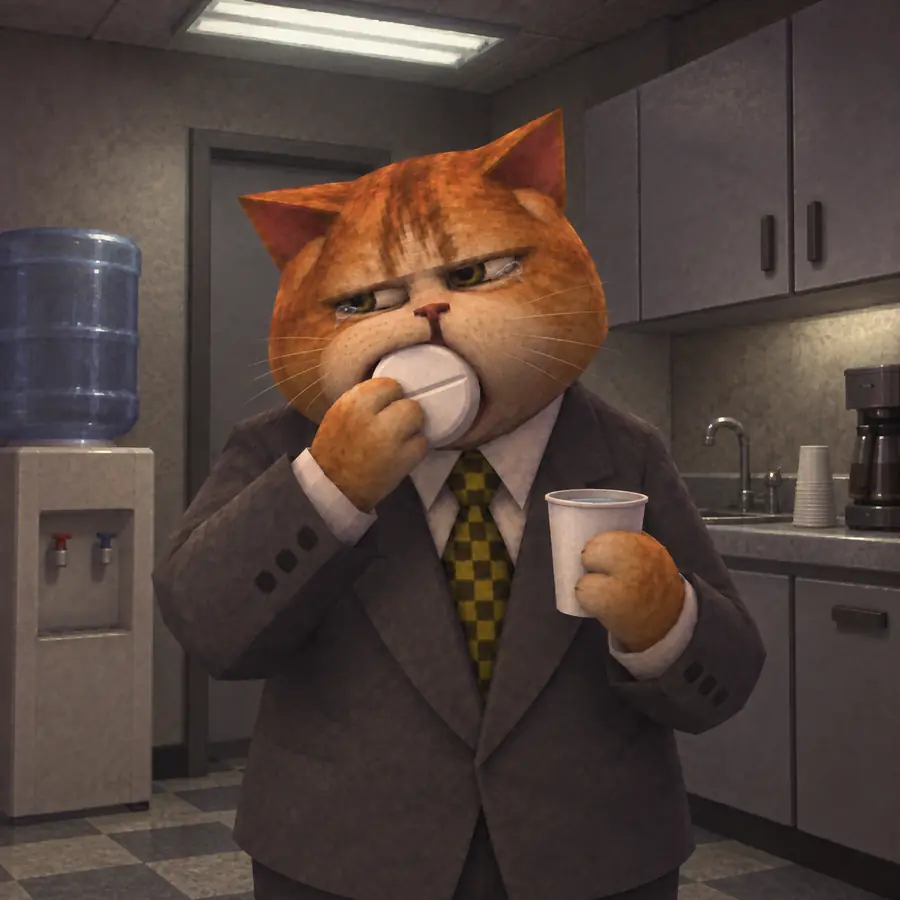 Headache Cat trying to swallow a giant pill